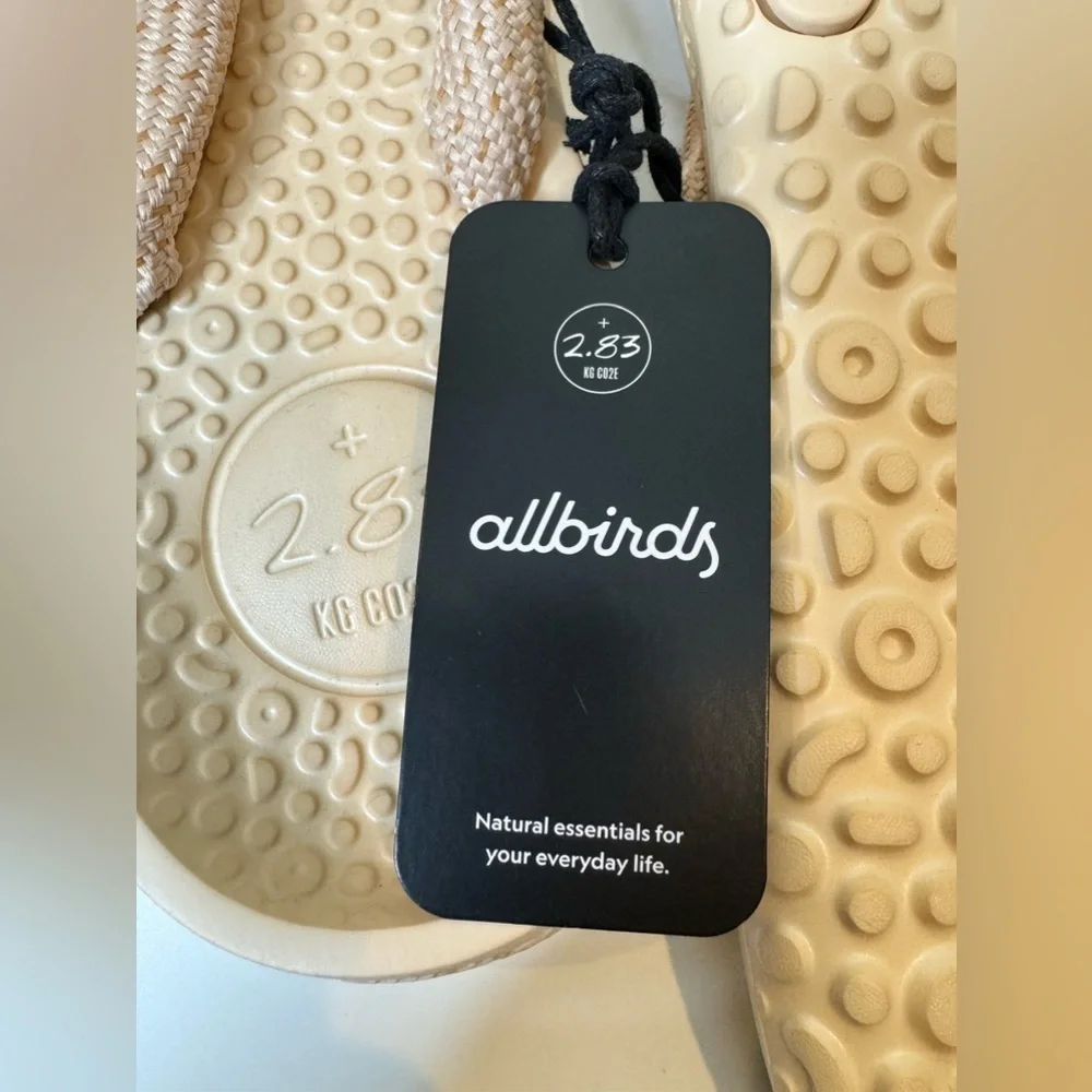 Allbirds Sugar Zeffer Flip Flops in Lux Beige size 12